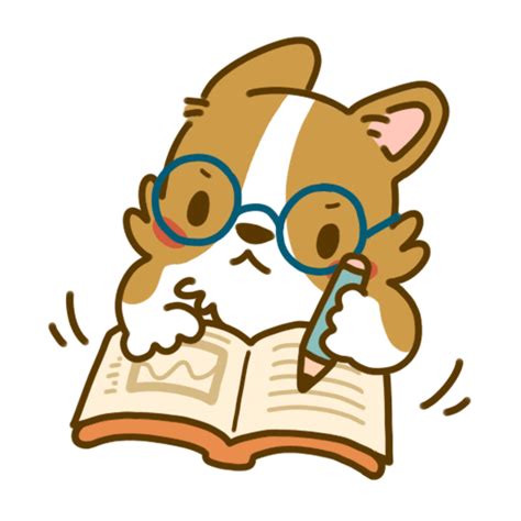 Animated Cute Corgi Dog Study Hard GIF | GIFDB.com