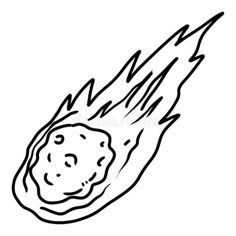 Doodle Sketch Style of Hand Drawn Meteor Vector Illustration for ...