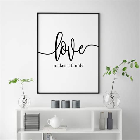 Love Makes a Family Print Love Wall Art Love Quote Prints | Etsy