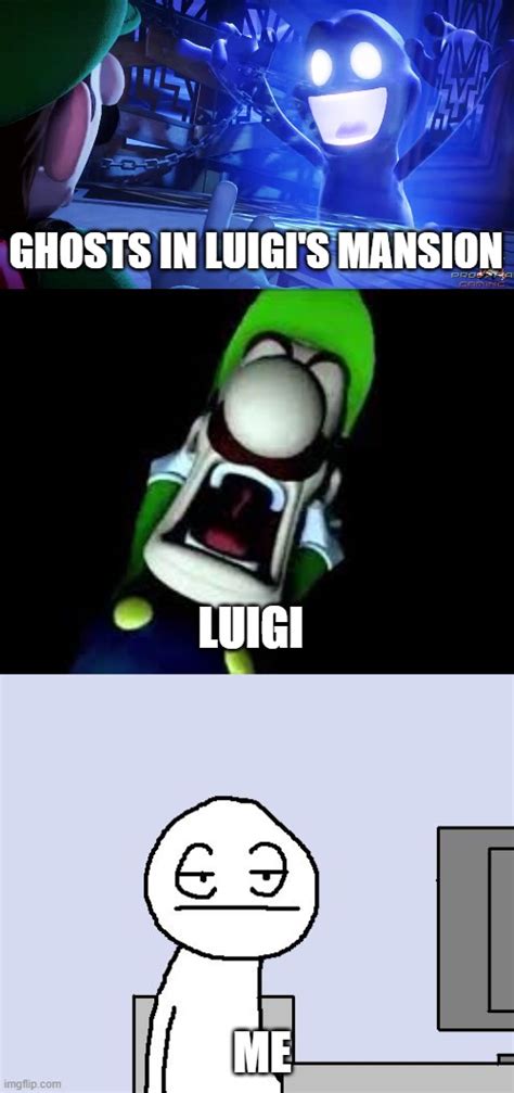 Image tagged in luigi's mansion 3 template,luigi screaming,bored of this crap - Imgflip