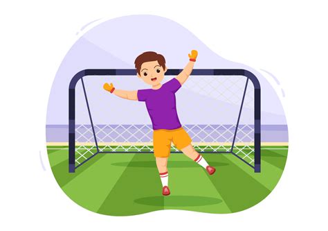 ilustración de deportes de futsal, fútbol o fútbol con jugadores de niños disparando una pelota ...