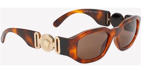 Versace Biggie Geometric Sunglasses in Brown (White) | Lyst