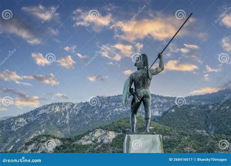 Statue of King Leonidas in Thermopylae, Greece Editorial Photography - Image of army, memorial ...