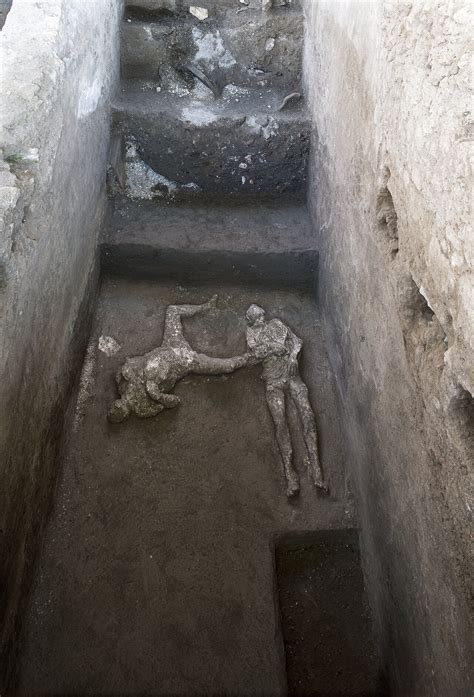 Bodies of man and his slave unearthed from ashes at Pompeii