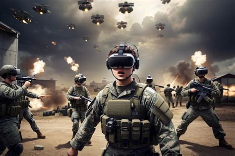 Premium AI Image | VR Reality War Simulation