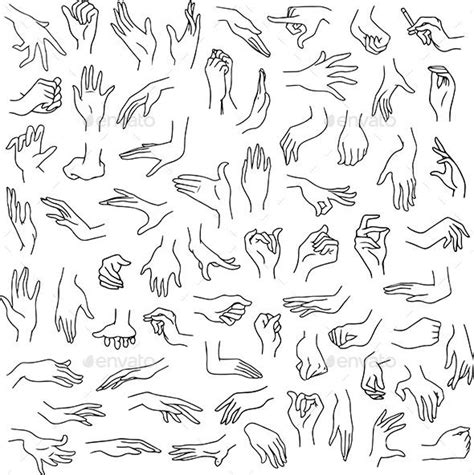 Woman Hands Pack Lineart | Hand drawing reference, Hand reference, Hand ...