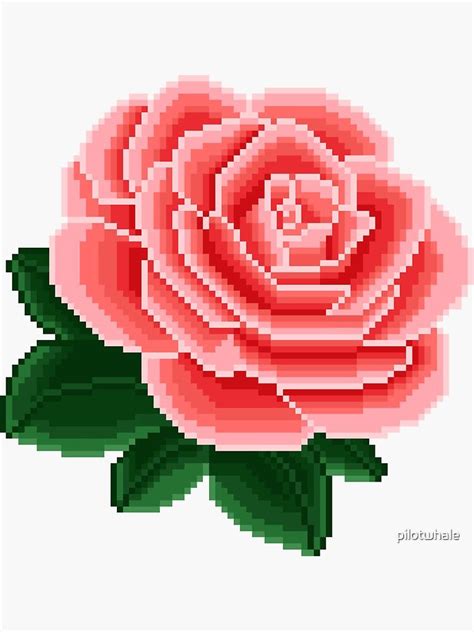 pixel art pink rose Sticker by pilotwhale in 2021 | Pixel art, Pixel ...