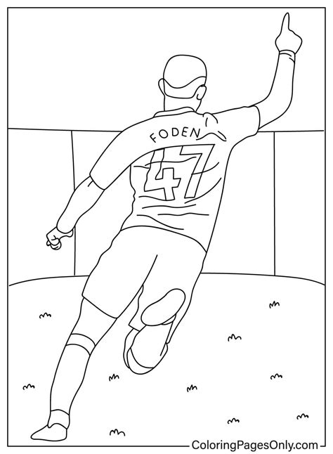 Phil Foden Goal Celebration Coloring Page - Free Printable Coloring Pages