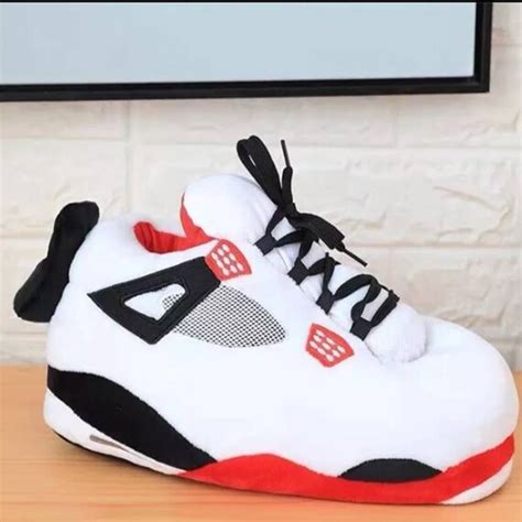 Pantofole sneaker ispirazione Jordan 4 retro rosso fuoco - Etsy Italia