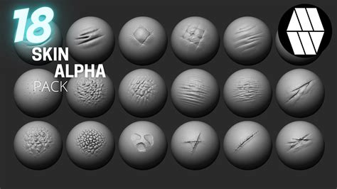 18 Skin Alphas for ZBrush | S3ART Store