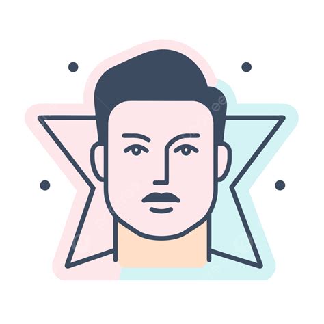 Man In A Star Profile Design Vector, Celebrity, Lineal Icon, Flat Icon PNG and Vector with ...