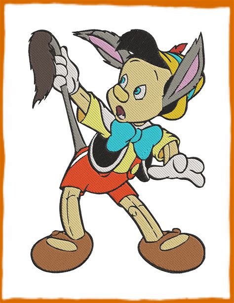 Donkey Pinocchio Filled Embroidery Design 1 Instant Download - Etsy