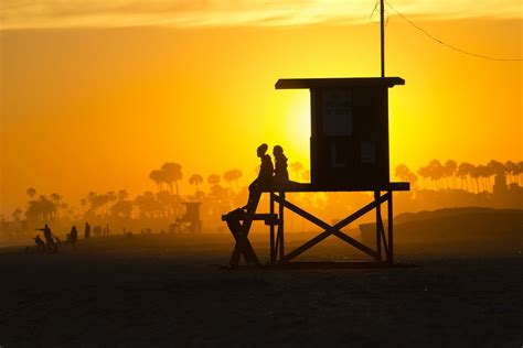 Lifeguard Tower on the beach, Newport Beach, California, USA – Photo ...