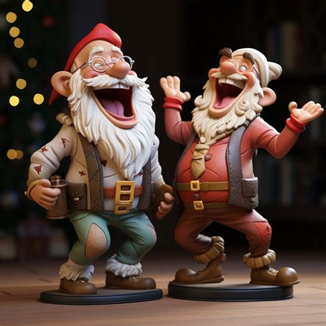 Santa And Friend Laughing Free Stock Photo - Public Domain Pictures