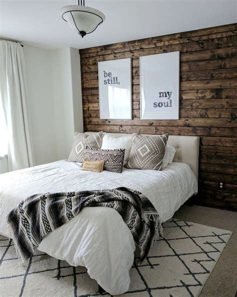 Wood Plank Accent Wall Bedroom | Bedroom wallpaper accent wall, Yellow ...