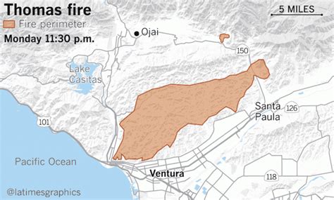 Animated Map: Watch As The Thomas Fire Explodes In Ventura County ...