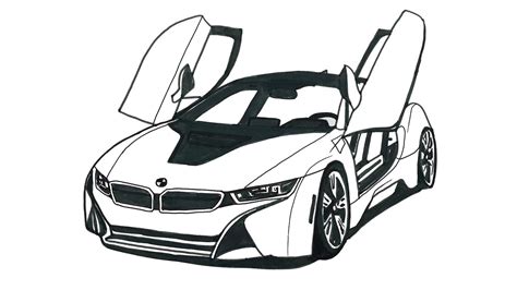 How to draw a Bmw i8 drawing step by step - Bmw i8 kolay araba çizimi ...