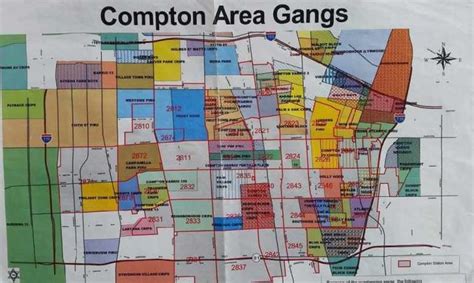 Map Of Compton Area Gangs | Compton crips, Compton, Once upon a time