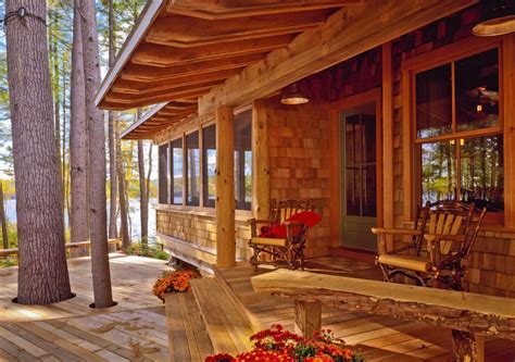 Maine Camp, Bridgton, Maine | Whitten Architects | Rustic house, Rustic porch, House exterior