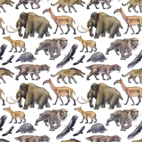 Ice Age Prehistoric Animals Fabric - Etsy