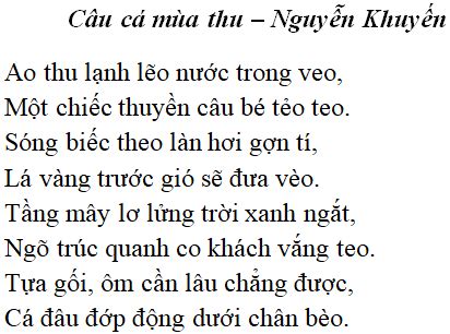 Câu cá mùa thu – nội dung, dàn ý phân tích, bố cục, tóm tắt