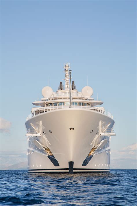 Gigantic Big And Large Luxury Mega Or Super Motor Yacht On The O ...