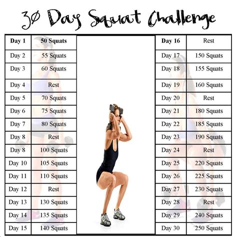 Squat Challenge Posters | Squat workout, Bodybuilding workouts ...