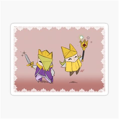 "Paper Mario: The Origami King -- Olly & Olivia" Sticker by lorbeerprinz | Redbubble