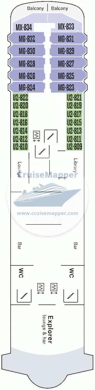 MS Maud deck 8 plan | CruiseMapper