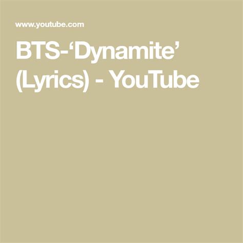 Bts Dynamite Lyrics Youtube - BTSRYMA