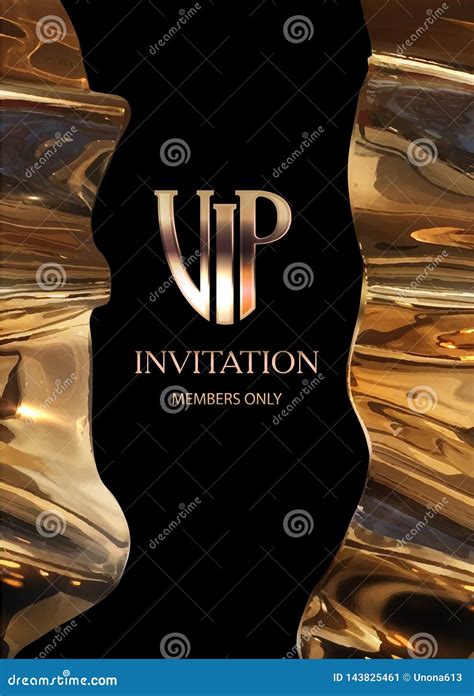 Vip Invitation with Golden Metallic Elements. Stock Vector - Illustration of luxury, retro ...