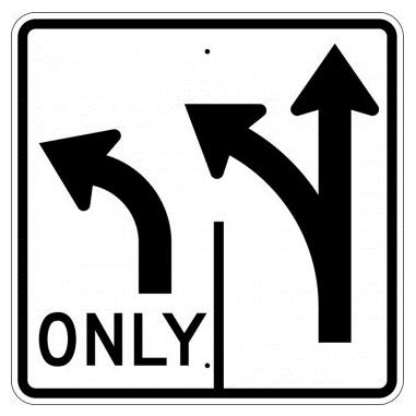 Double Turn Left Sign, MUTCD R3-8 – U.S. Signs and Safety