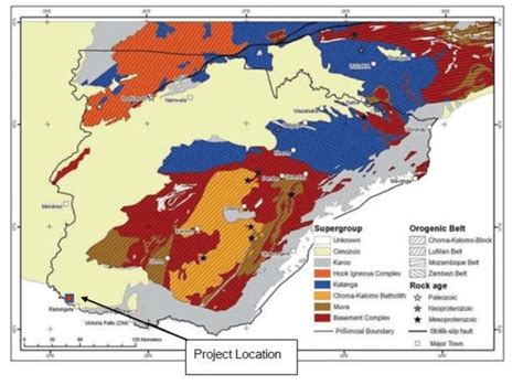 Geological map of Southern Zambia | Download Scientific Diagram