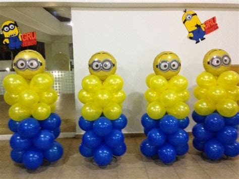 bexigas festa minions | Festa minions, Decoração festa infantil minions ...