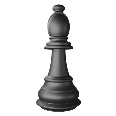 Black bishop chess piece clipart flat design icon isolated on ...