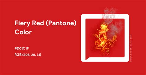 Fiery Red (Pantone) color hex code is #D01C1F