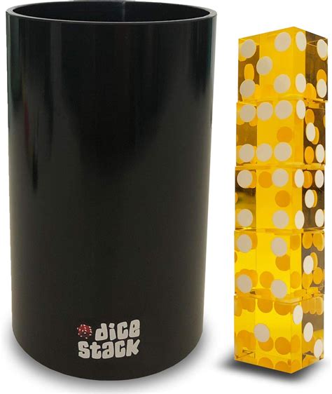 Dice Stacking Cup - Professional Straight Cups Black w/5 19mm Razor Edges Dice - Accessories ...