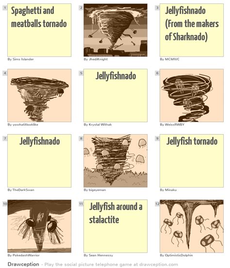 Spaghetti and meatballs tornado - Drawception