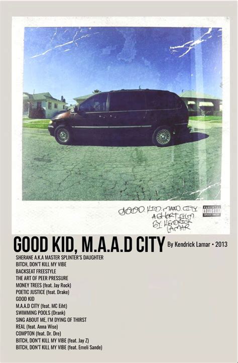 good kid, m.a.a.d city | Good kid maad city, Music album covers, Music album cover