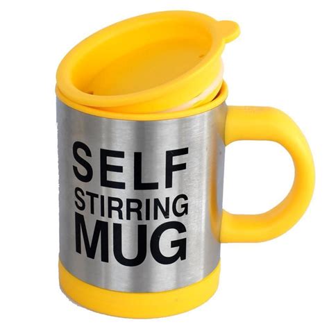 Lazy Auto Self Stir Stirring Mixing Tea Coffee Cup Mug Work Office - Yellow | Mugs, Drinking tea ...