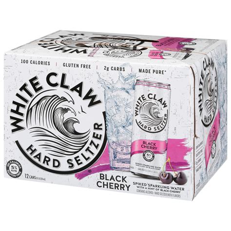 White Claw Hard Seltzer Hard Seltzer, Black Cherry-Front-Right-Elevated