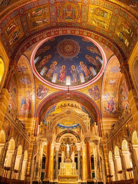 Interior View of the Cathedral Basilica of Saint Louis Stock Image ...