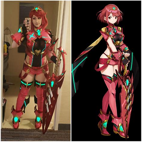 Wanted to share a side by side of my Pyra cosplay! 🔥 Everything made by me! : r/Xenoblade_Chronicles