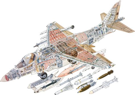 Fighter aircraft Cutaway Drawings in High quality