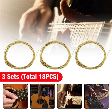 3 Sets of 6 Guitar Strings Replacement Steel String for Electric ...