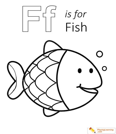 F Is For Fish Coloring Page 01 | Free F Is For Fish Coloring Page