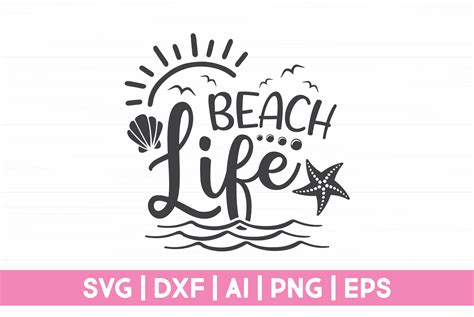 Beach Life SVG | Summer SVG File Graphic by CraftartSVG · Creative Fabrica