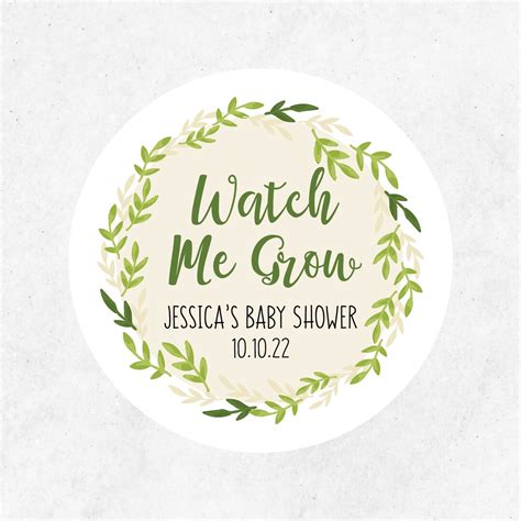 Personalized Watch Me Grow Stickers, Baby Shower Stickers, Baby Shower ...