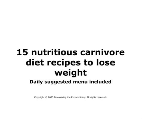 15 nutritious carnivore diet recipes to lose weight. Plus suggested daily menus.