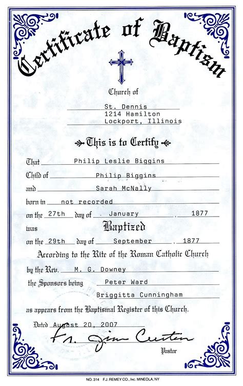 Free Printable Baptism Certificate - Free Printable